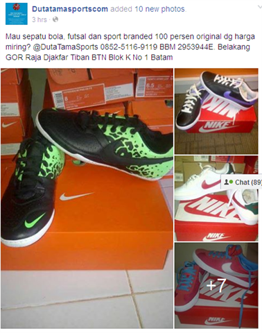 DutaTamaSports1's tweet photo. Jual Sepatu Bola dan Futsal 100 Original Harga Miring di Batam. 085251169119 BBM 2953944E http://t.co/csyWb9EKd4 … http://t.co/Kvn9K6sIVR