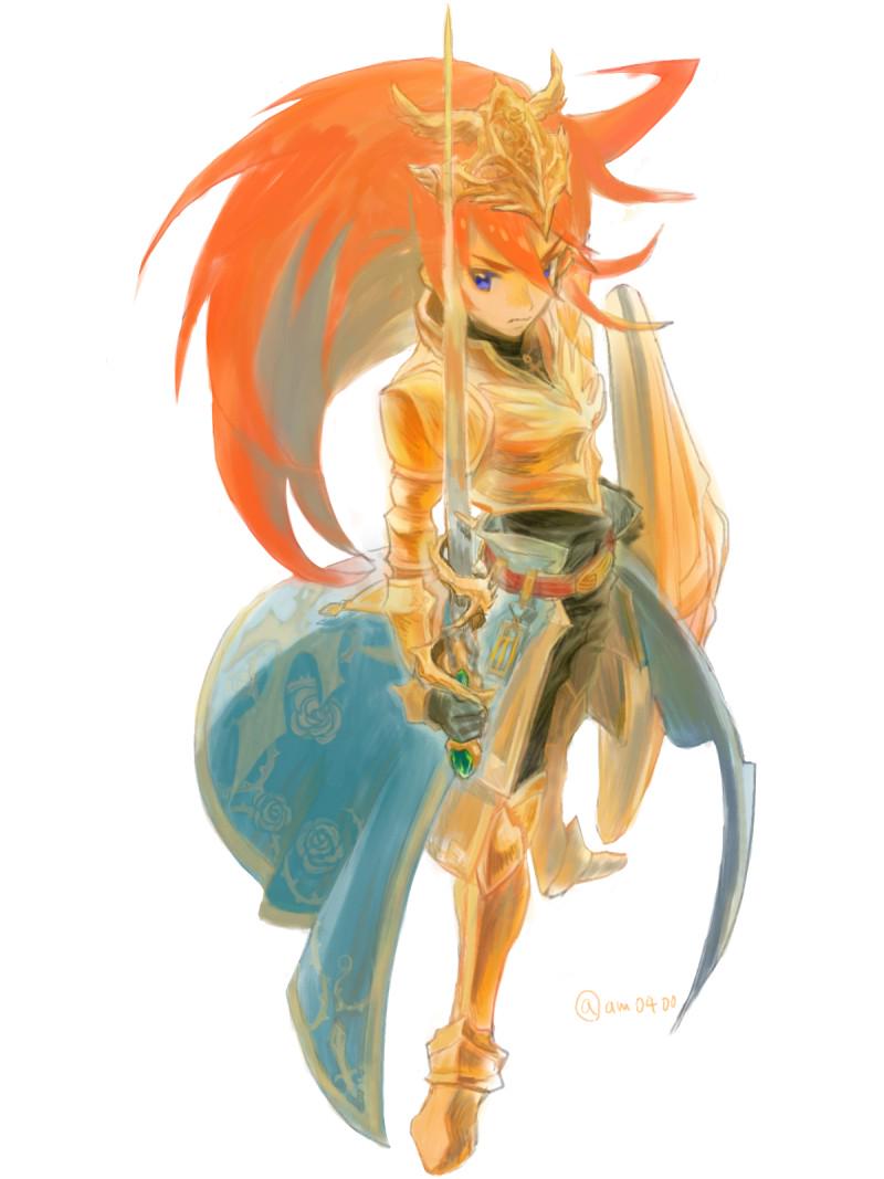 ヨジマ 聖剣3の周年に寄せて 公式絵の無いクラス3のうち1キャラ1つずつ好きなやつを描こう企画第三弾 デュラン ロード描きました シグムンド 守護のよろい 守護のかぶと 戦王のもんしょう装備 守護 2点は攻略本の 暖かな金色 を意識 Http T