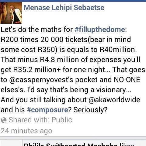 Anele's tweet photo. Fill up the maths class ππππ RT @YaredtheGuy: #FillUpTheMathsClass RT @Andile_SS: R200 x 20 000 = R40 000 000? http://t.co/vF0V9NQE9p