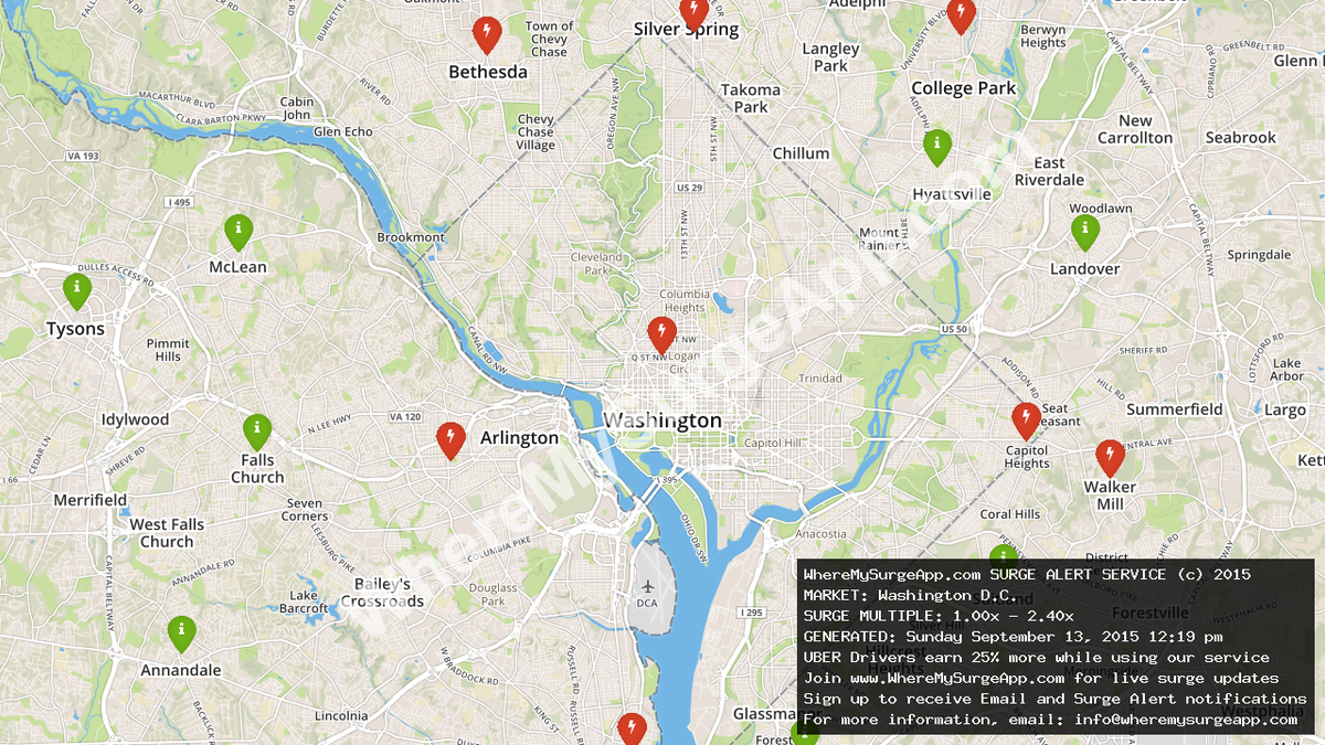 WhereMySurgeApp's tweet image. #UberPartners, Washington D.C. got them surges; u best get that money! #ridesharing #Uber_DC #WashingtonDC