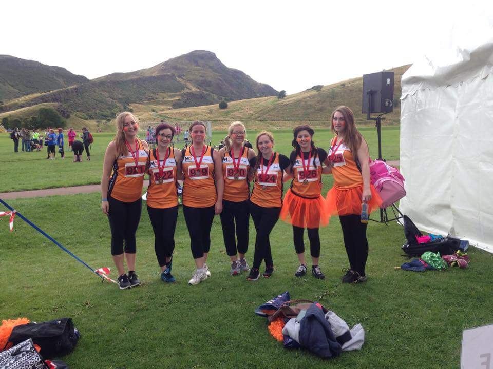 robins_becky's tweet photo. @ManagerAllen @mssocietyscot @SainsburysNews roadblock run for Ms #proud :-) http://t.co/TeY58s6W0H