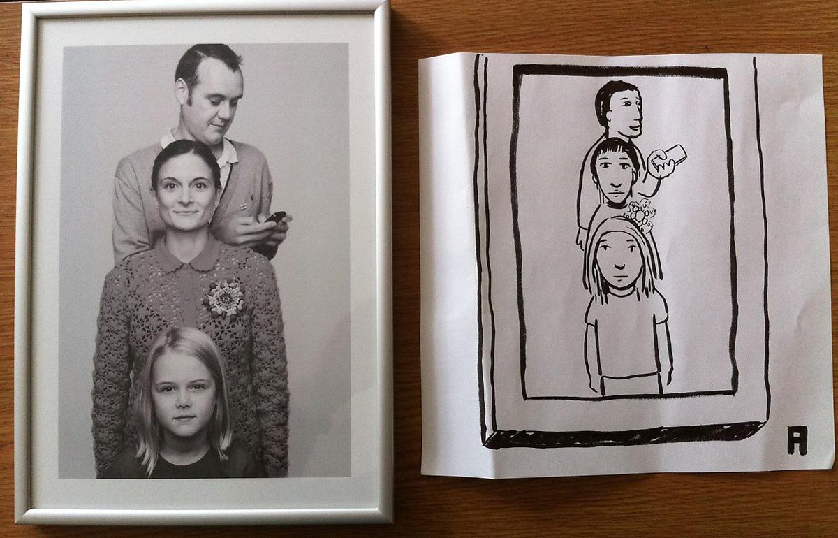 peterdench's tweet image. At @miniclicktalks 5th birthday we described our fav family #photo by @chrisfloyduk to #Illustrator @Big_A_Band