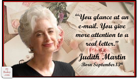 Happy Judith Martin (aka Miss Manners) American writer,  on 