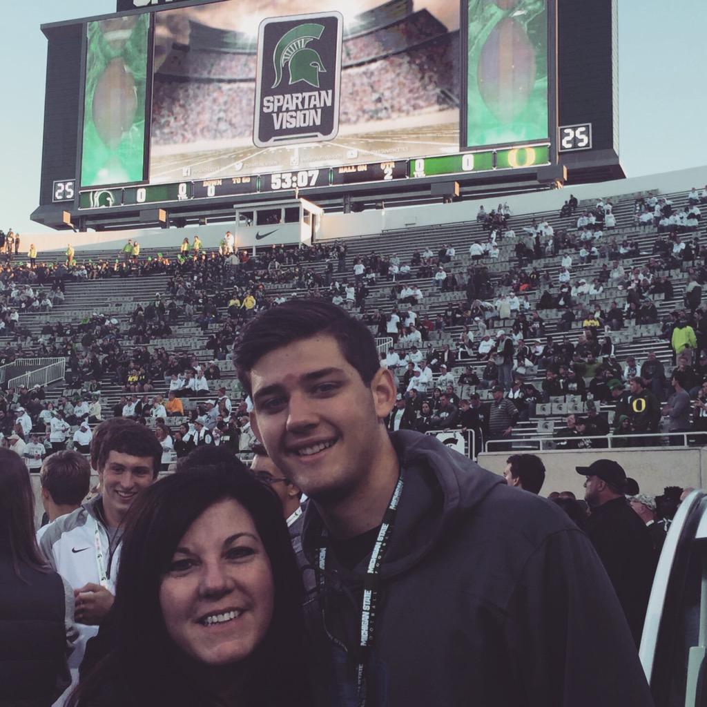 GreatVisit to MSU for the Oregon game,blown away byThe atmosphere.Thanks for the opportunity @SpartanFBstaff ! #V4MSU