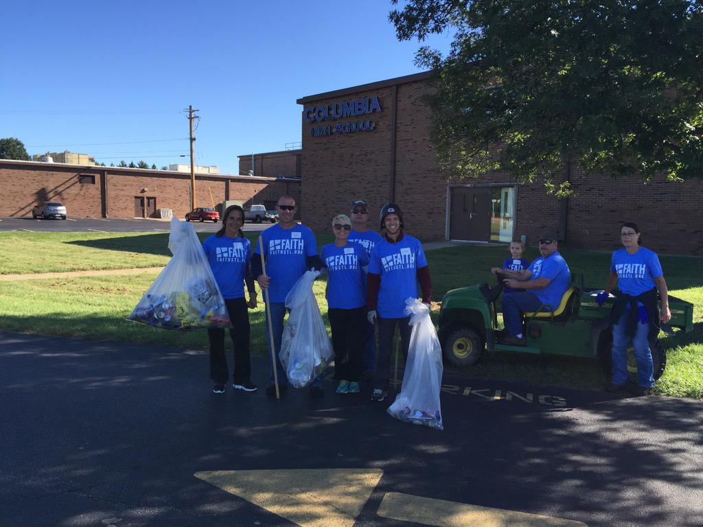 Faith church cleaning up <a href="/CUSD4_Eagles/">Columbia School District 4</a>  parking lot