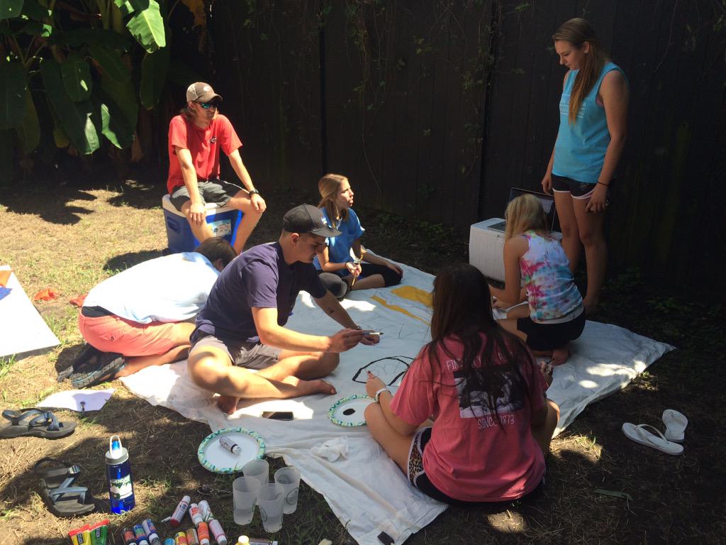 Hanging out with <a href="/DGCofC/">Delta Gamma at CofC</a> this afternoon to get our banner ready for Anchor Splash!