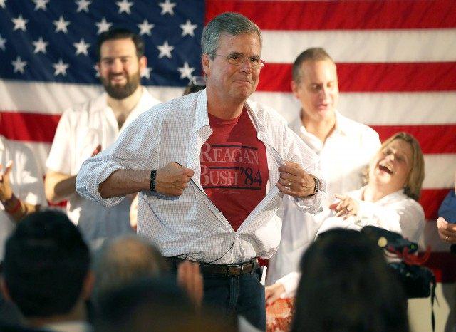 Jeb Bush thinks he's Nacho Libre, busts open Reagan-Bush '84 shirt