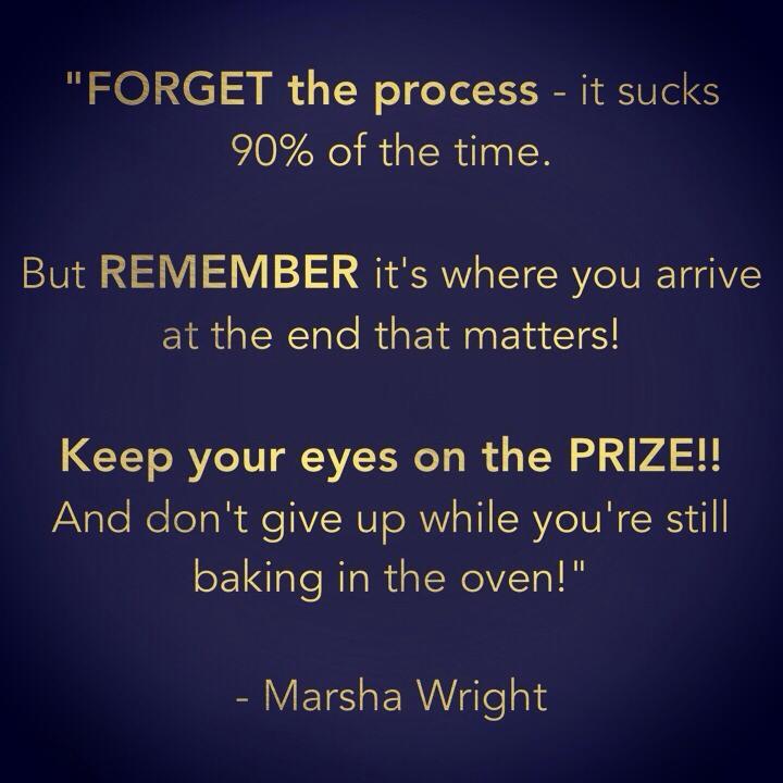 marshawright's tweet photo. Forget the process - Keep your eyes on the #prize #truth #succeed #success #smallbiz https://t.co/NsnSfber93