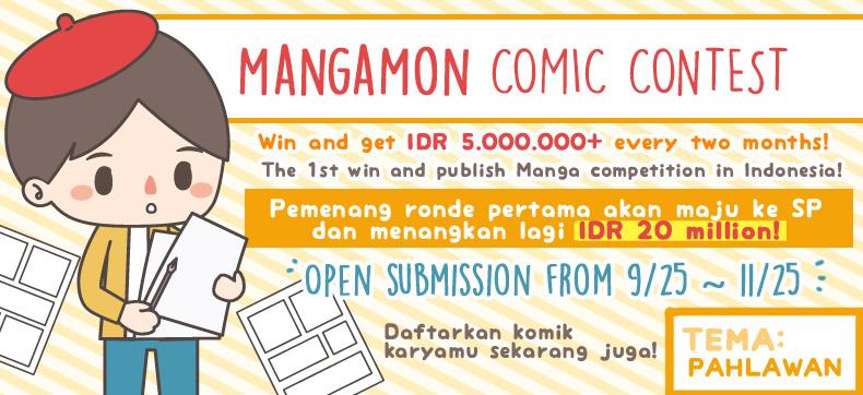 Yang pertama ada komik kontes mangamon.id/special/comic-…