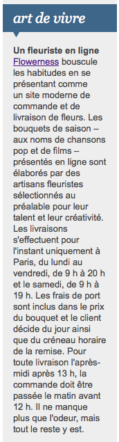 Flowerness_fr's tweet photo. Aujourd'hui c'est dans la newsletter du @lemondefr que l'on parle de nous!  http://t.co/uRcP0IMsAa #flowerness http://t.co/7KBqIHsM8b
