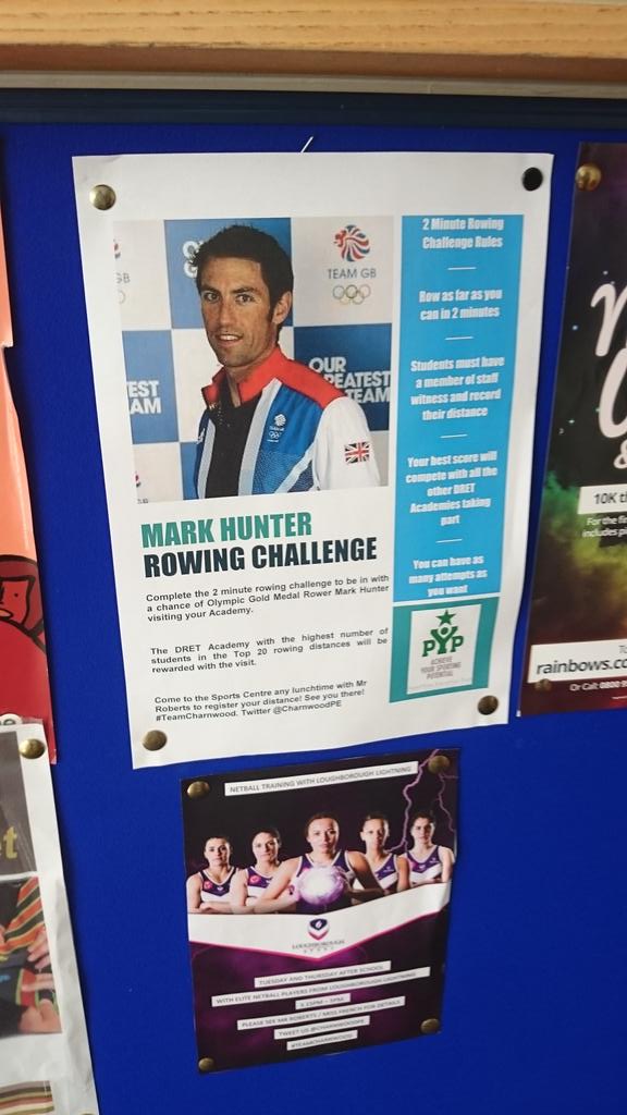 Just arrived in Loughborough and look at who the poster boy is! <a href="/MarkHunterGB/">Mark Hunter</a> <a href="/LYRowing/">London Youth Rowing</a>