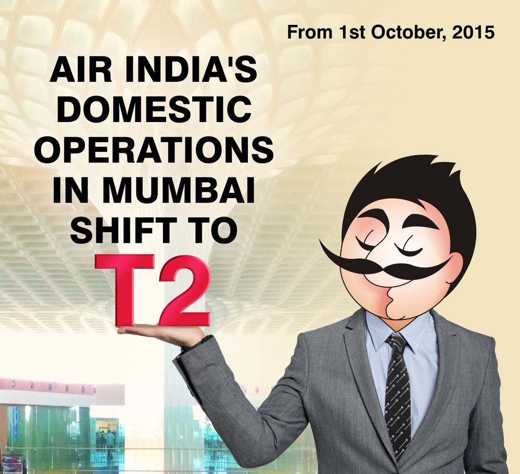 airindia's tweet photo. #AI domestic flyers please note #ChangeOfTerminal From #1stOct2015 http://t.co/T5kkLdKGEV