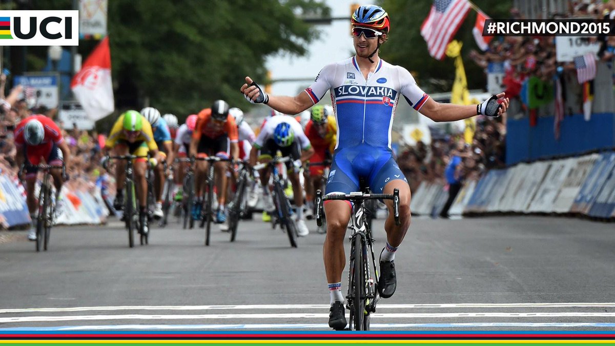 Good morning Europe! Just wake up? <a href="/petosagan/">Peter Sagan</a> is the new UCI Road World Champion! bit.ly/1LIjqSY