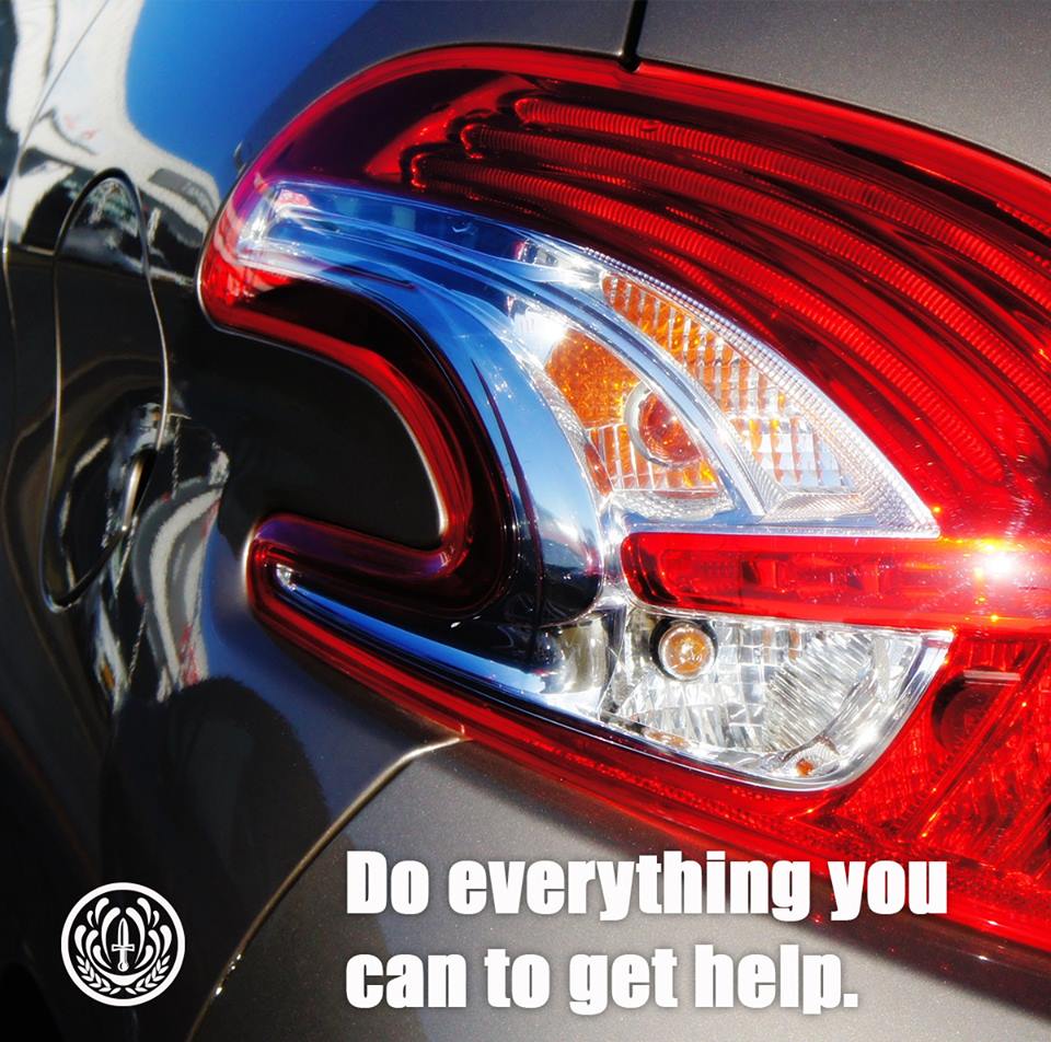 If you're ever thrown into the boot of a car, kick out the tail lights, stick your arm out the hole wave like crazy