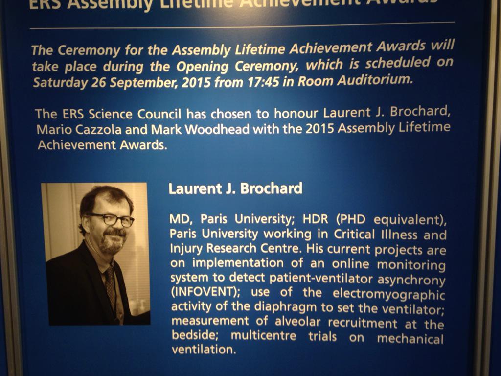 swisstomography's tweet photo. #ERS2015 Congrats to Larent Brochard for the ERS lifetime achievement award. http://t.co/OVaq3GjVyX