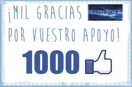 MeteoCartagena's tweet photo. Ya somos más de 1000 en Facebook! Muchas gracias por confiar en nosotros. #MeteoCT http://t.co/ErFJ5FTVMI