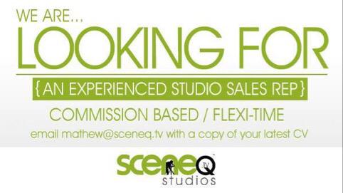 SceneQStudios's tweet photo. We are looking 4 a #studio #sales rep. Please send CV's to mathew@sceneq.tv http://t.co/QAua8gKT9E #media #bristol http://t.co/MB3QfCs8lB