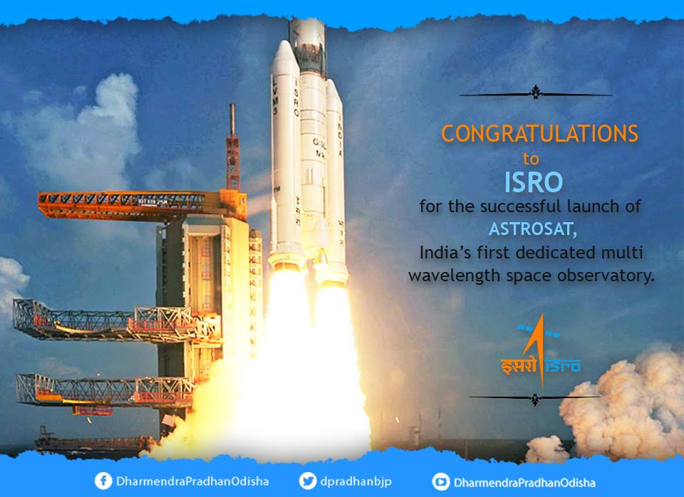 dpradhanbjp's tweet image. Heartiest Congratulations to @isro for the successful launch of #Astrosat