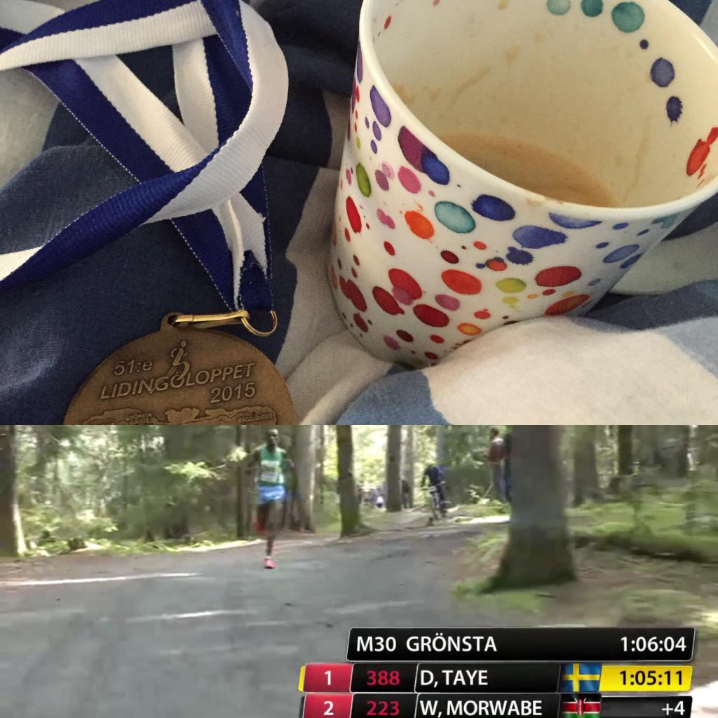 Skidasa1's tweet photo. Efter 15km ligger jag hemma och njuter av kaffe, medalj och livesändning av 3-milen. Bra grej! #LL365 #Lidingöloppet http://t.co/LY9W3gfJyU