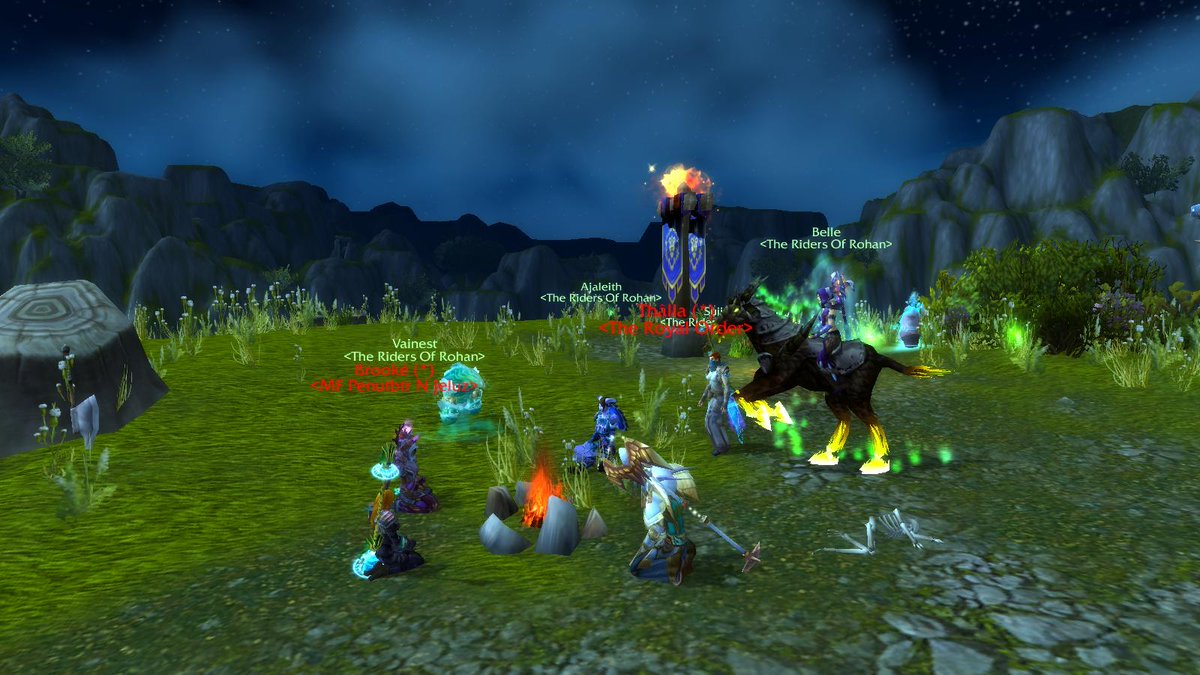 AjaTheShaman's tweet photo. In rbg we  settle things a bit differently. around the camp fire with the other team#pwncast #world of warcraft http://t.co/I4xclkakg4