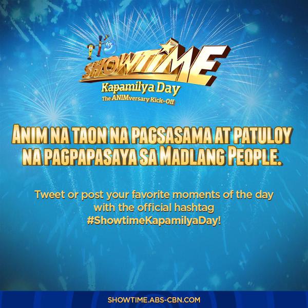 starmagicangels's tweet photo. Salamat, madlang people! #ShowtimeKapamilyaDay http://t.co/HWKn0M6lPt