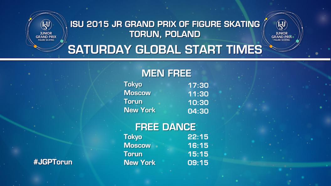 ISU_Figure's tweet photo. #JGPTorun Here are the Global Start Times for today. http://t.co/O2cEEK67M5