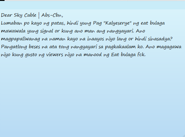 fatimapaed's tweet photo. Dear Sky Cable | Abs-Cbn, #ALDubEBforLOVE #BestSabotaheAward http://t.co/lWEYVlHEHo