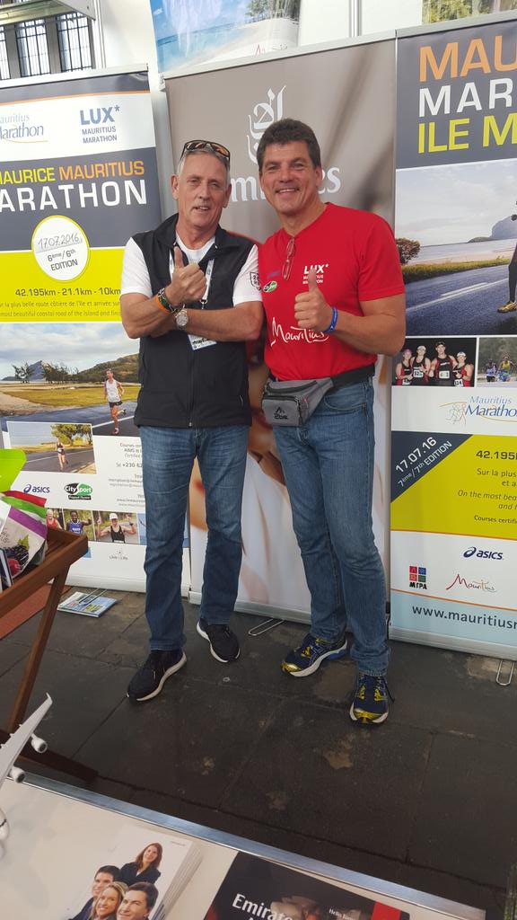 Dodo5331's tweet photo. Happy to welcome Gerard Van de Veen at the Mauritius Marathon-Stand in Berlin! 😎 http://t.co/CT24qY1zEE