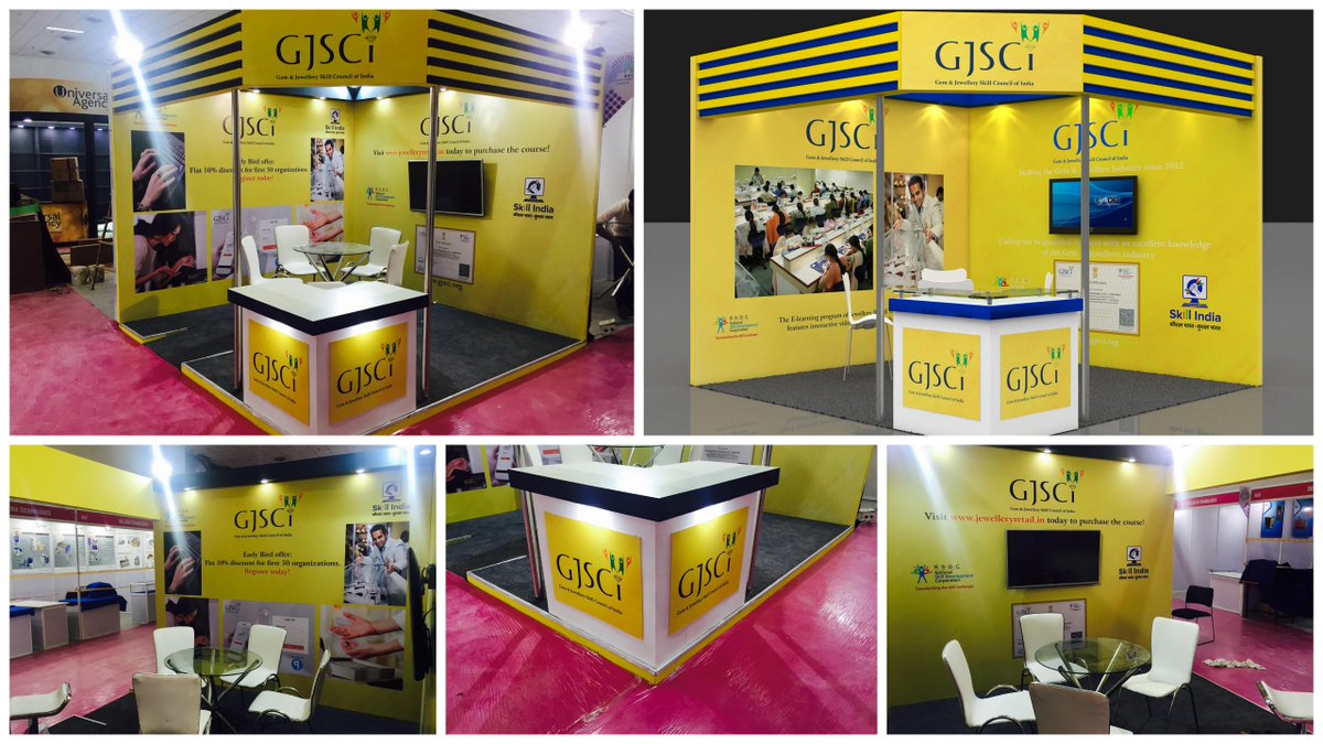 risingevents's tweet photo. Stall Setup of GJSCI @ UBM Gem &amp; Jewellery Fair - Delhi http://t.co/ypaG85LUge