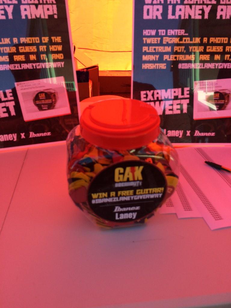 KICKFIST's tweet photo. @KICKFIST checking in at @BreakoutFestUK ...@GAK_CO_UK - we reckon it's 7561 #ibanezlaneygiveaway http://t.co/XTOlgJPsQv