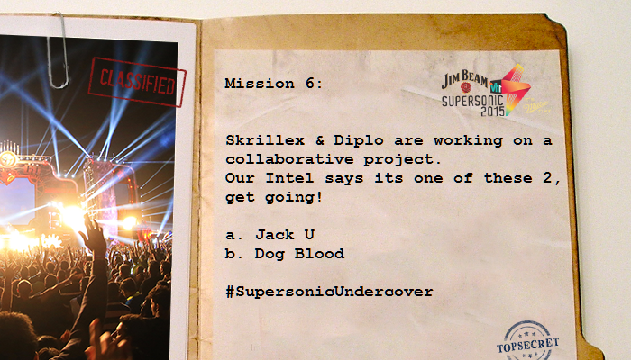 Vh1Supersonic's tweet photo. Mission No. 6 involves @Skrillex &amp; @diplo 
Go play!
#SupersonicUndercover http://t.co/FndBgsxpA9