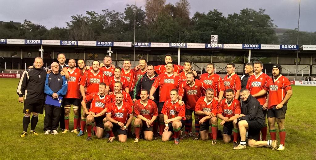 Sardis Road. After the match. A good win by Welsh police 31-19