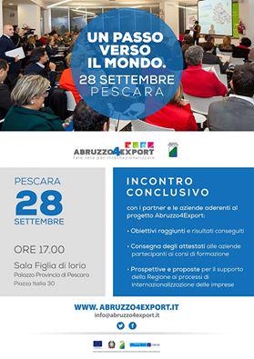 #Abruzzo4Export Lunedì a #Pescara l'evento conclusivo del progetto #export abruzzo4export.it/?codeus_news=a…