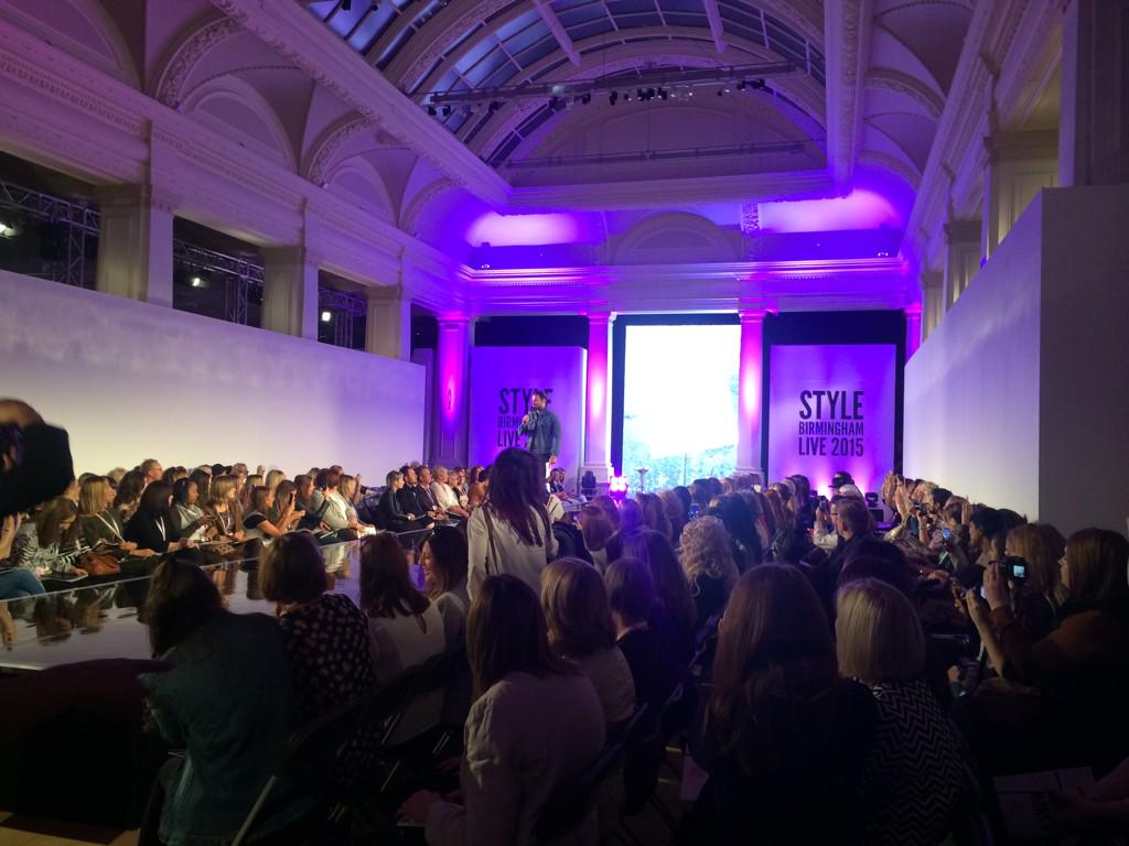CentralBIDBham's tweet photo. The wonderful @MarkWright_ introducing our very first show! #stylebirminghamlive http://t.co/s01RLrfVmd