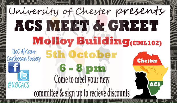UOCACS's tweet photo. Our meet and greet is on the 5th if oct! Refreshments will be available #CSUSocities #ChesterFreshers http://t.co/O5GPsl8lla