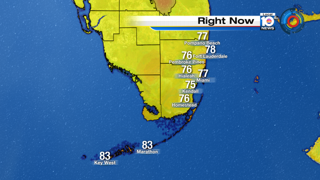 Good morning #SouthFlorida! Waking up to 70s & low 80s. Join us now to get your full weekend forecast! #HappySaturday http://t.co/jy90mN1GD7