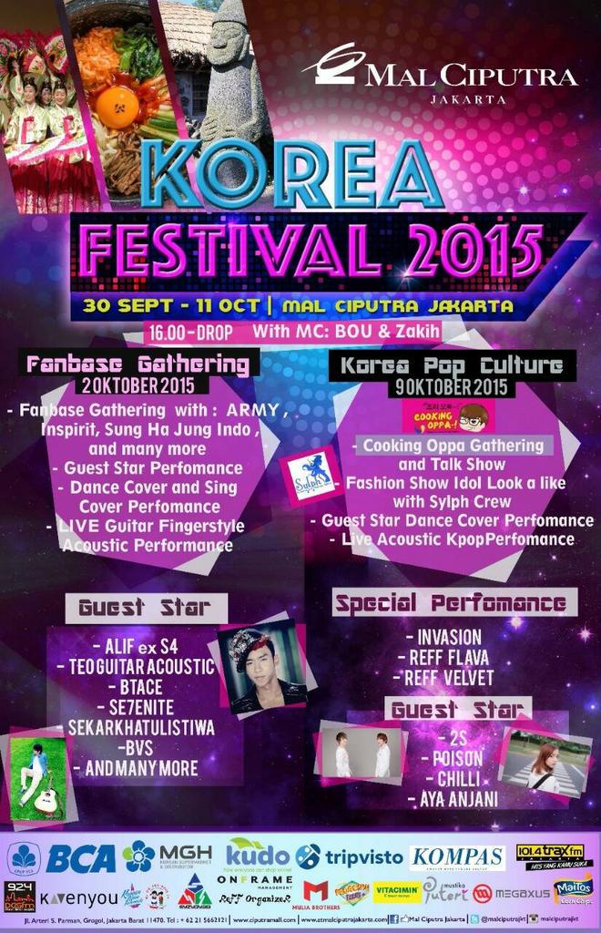 [JUMAT, 9 OKTOBER 2015] #ReffVelvet special performance pada acar Korea Festival 2015 @ Mal Ciputra😉💙💚💛💜💖