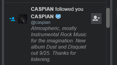 HarlequinIsland's tweet photo. I'm feeling kinda like a schoolgirl that received a Bieber follow now @caspian *_* my postrocky heart doki doki http://t.co/OW6sun7dNz
