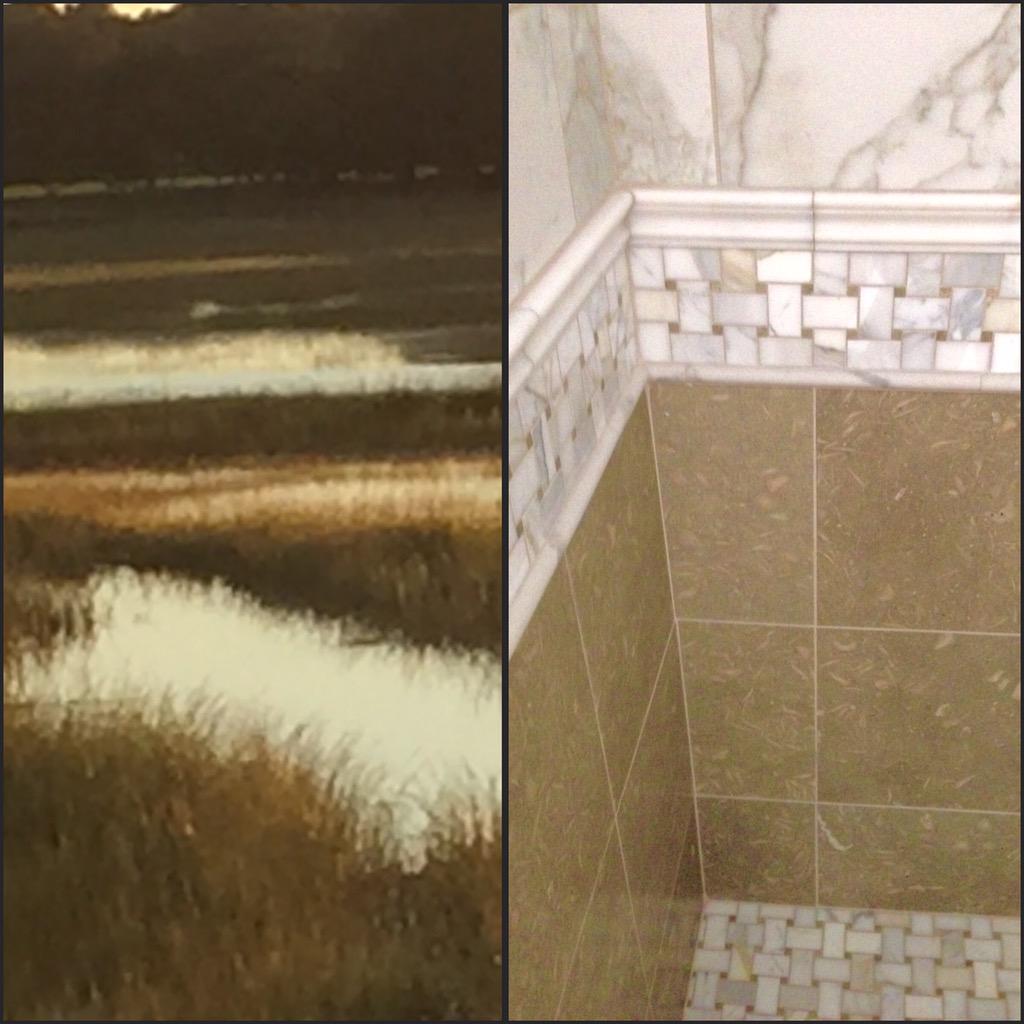 ReginaGarciaDes's tweet image. When last nights sunset on #wappoocreek compliments your design expression ❤️#cassique #fossilstone #bath #marble