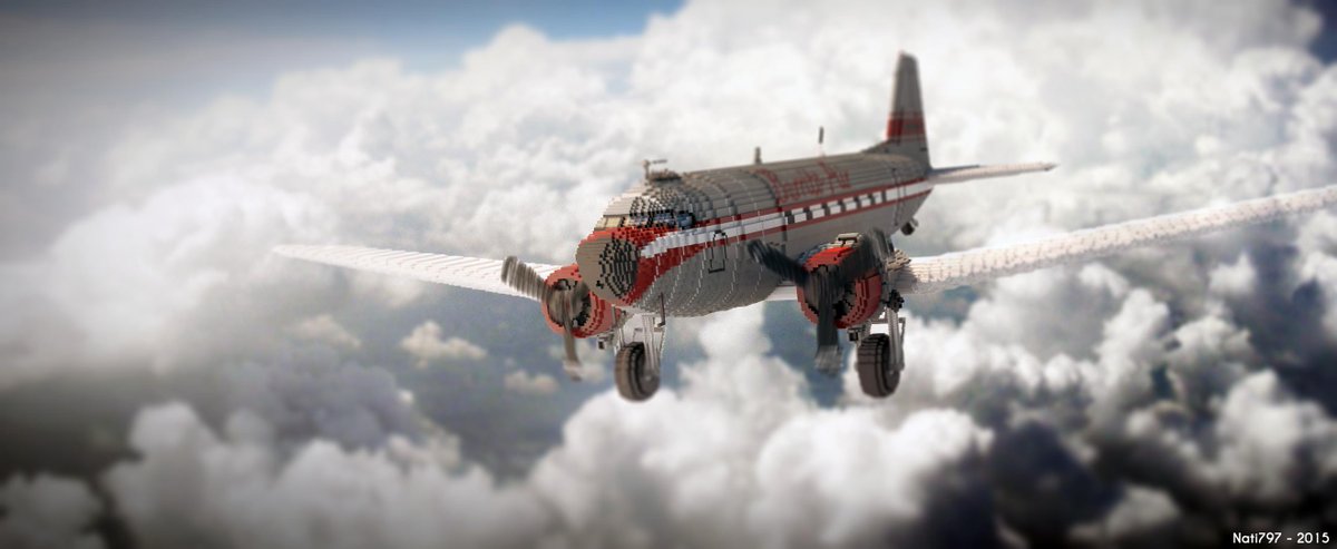 MinecraftCRT's tweet image. ✈️ #Minecraft plane by Mouldy_Burrito! (It's a render)