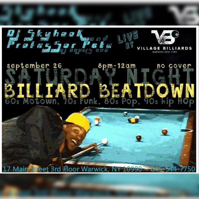 VBilliards's tweet photo. Don't miss DJ Skyhook and Professor Pete tonight!!! #villagebilliards #dj #thirdfloorfun http://t.co/qaJwibdrJT