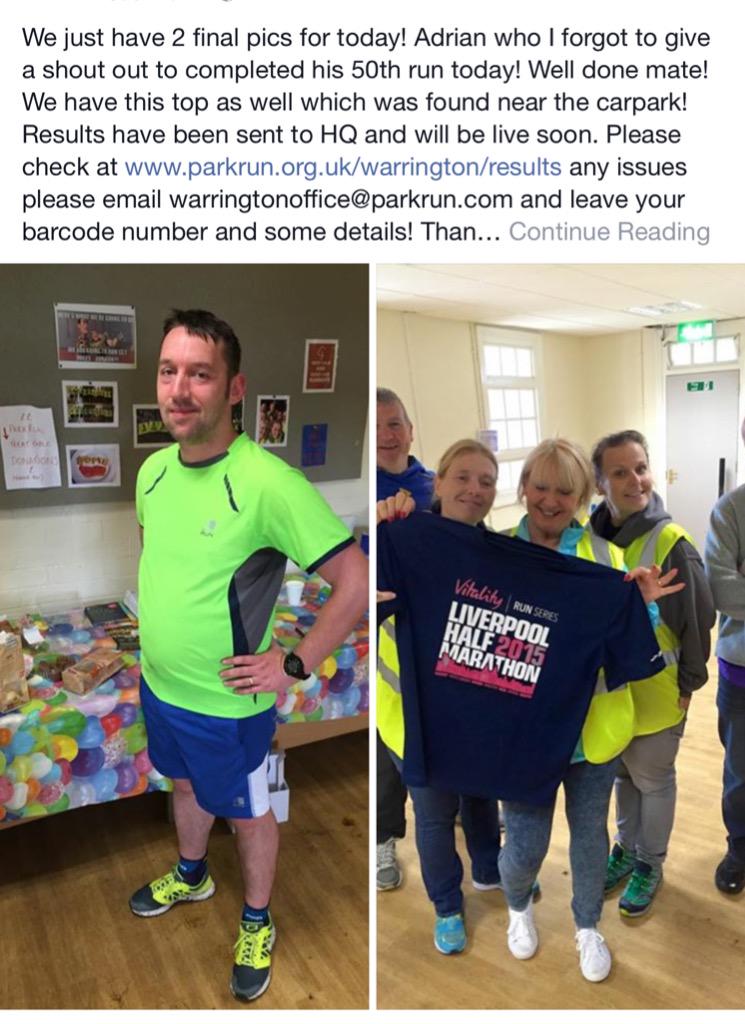 waparkrun's tweet photo. That's it peeps! It's been epic! Result details below. Congrats to Adrian on his 50th run and is this your top? 👍💜👍 http://t.co/11VmXAKaYl