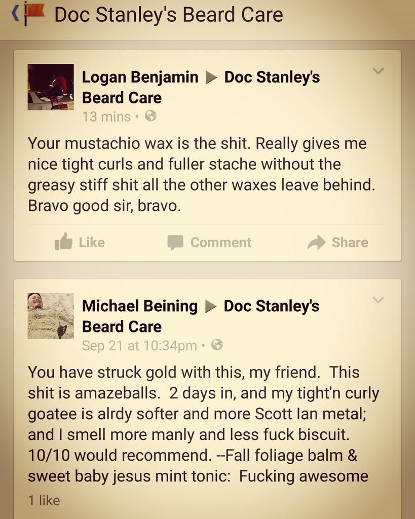 beard_doc's tweet photo. Rave reviews for Doc Stanley's products!  Get yours today at http://t.co/swNMqNbZj8...your beard deserves it! http://t.co/Gaobc4RThN