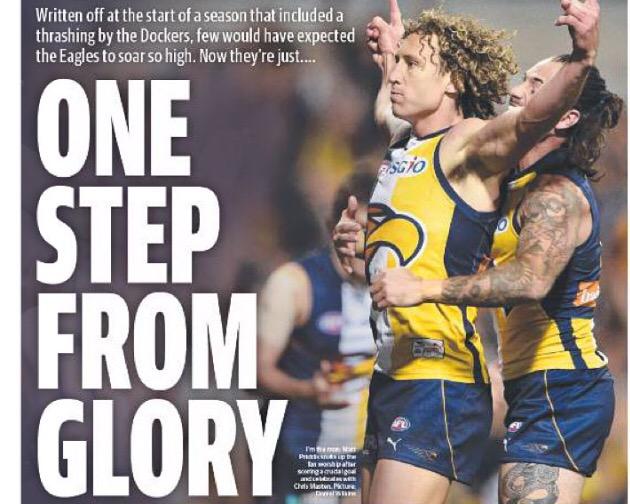scotty_rockstar's tweet photo. #TheWestIsWinning @WestCoastEagles #AFLGF #goeagles #goeagles #OneStepFromGlory http://t.co/vhBxcEOPUA
