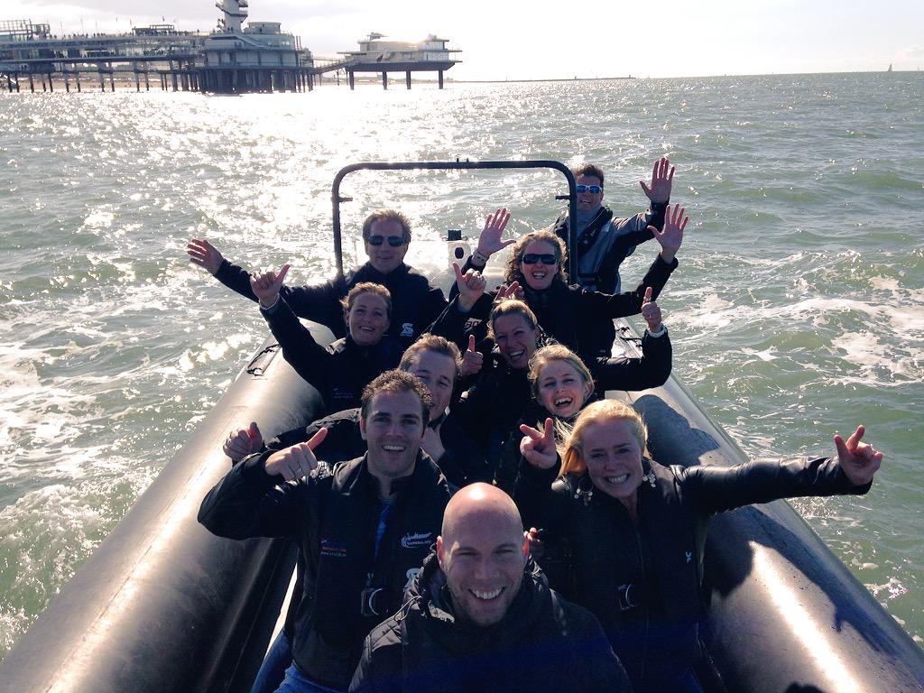 Kimdejong's tweet image. @RovecomICT: Bedrijfsuitje @benkprojects begint spectaculair, benieuwd naar de rest #ribboat #scheveningen