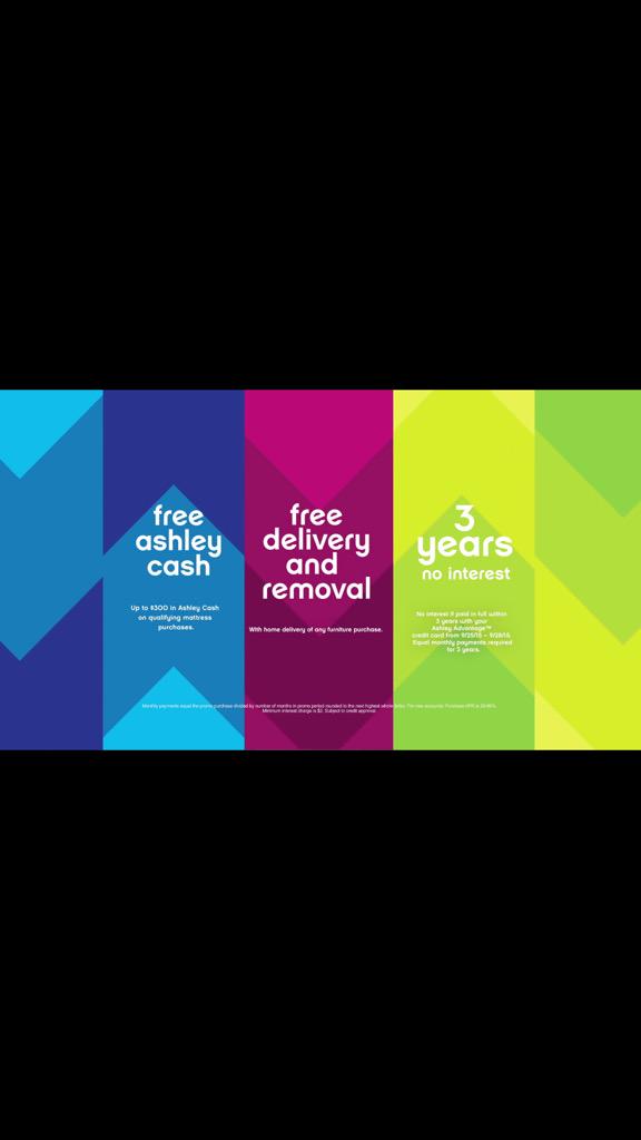 Check out our 3 Day Sale that ends Monday! We are offering Ashley Cash, Free Delivery, and no interest for 3 years!