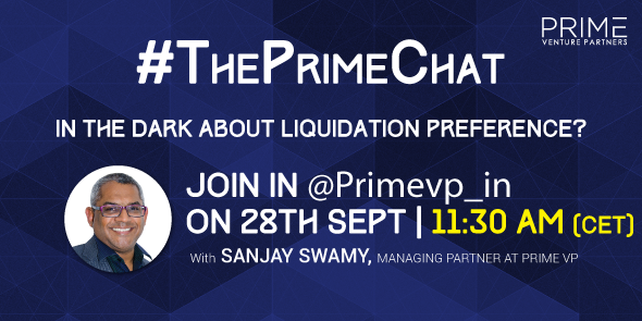 Primevp_in's tweet photo. Chat with @TheSwamy, the payment expert in a 1 hour exclusive #TwitterChat on #LiquidationPreference #ThePrimeChat http://t.co/jyErqBJetV