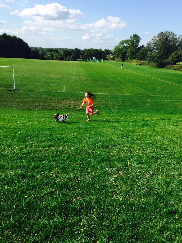 Mrs_V_'s tweet image. #Happiness - one little girl &amp;amp; her #Frenchbulldog :)