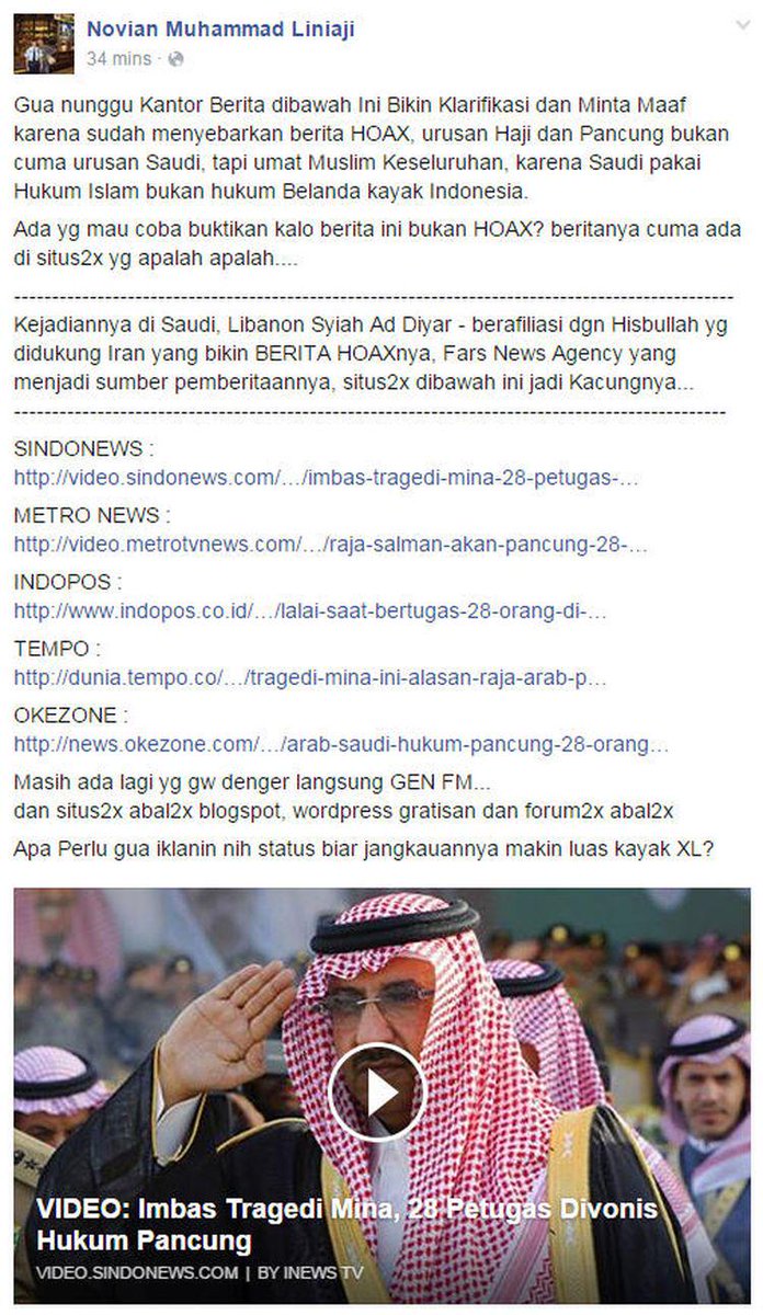Hellaw <a href="/SINDOnews/">SINDOnews</a> <a href="/Metro_TV/">METRO TV</a> @indopos_twitt <a href="/tempodotco/">tempo.co</a> <a href="/okezonenews/">Okezone</a>. Ada klarifikasinya ?