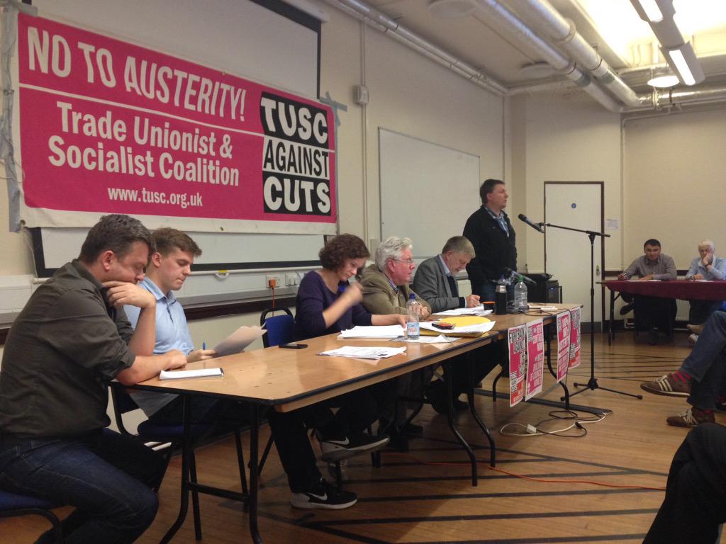 TUSCoalition's tweet photo. Now #RMT's Daren Ireland speaks for no vote against big business cabal #TUSC #TUSC15 http://t.co/3kleVSzq9o